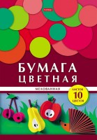 Бум цв 10л/10цв А4 ХБ Геометрия цвета Ёжик одностор мелован.