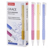 Ручка шар,Hatber авт Grace синяя 0,7мм