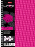 Т96Х спираль DIAMOND NEON Розовая пластик обложка с разделителями