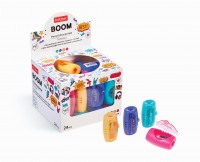 Точилка пластик Хатбер BOOM Пластиковая Цветная с контейнером