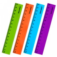 Линейка 15см.пластик BRAUBERG NEON