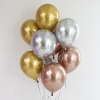 Шарики возд ДБ12 Ассорти Хром Делюкс