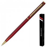 Ручка шар,Brauberg подар.Slim Burgundy корпус бордо 1мм синяя