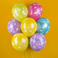 Шарики возд ДБ12 Цветочки пастель