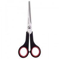 Ножницы 16,5см Офисмаг SOFT GRIP черн-крас с рез вставк