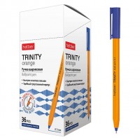 Ручка шар,Hatber TRINITY orange синяя на маслен основе 0,7мм