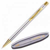 Ручка шар,Brauberg подар.Piano корпус серебро с золотом синяя