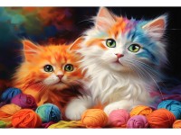 Алмазная Мозаика 30*40см Котята в клубочках