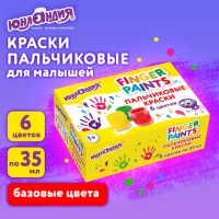 Краски 6цв. Пальчиковые ЮНЛАНДИЯ 6цв по 35мл