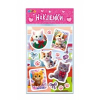 МультиАрт Наклейки 120*180 бумажные Коты многоразовые
