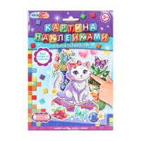 Картина наклейками МультиАрт Кошечка