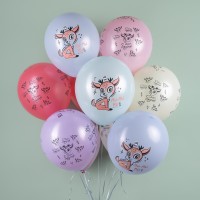 Шарики возд ДБ12 Олененок в цветах,макарунс