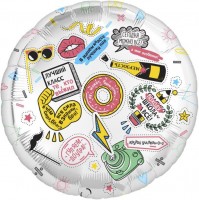 Шар ДБ18/46 Круг Выпускной стикеры