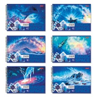 Альбом 40л спираль SVETOCH Вселенная (вулкан, олень, кит,лодка, гора)100 г\м2