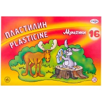 Пластилин  16цв 320гр.Мультики со стеком